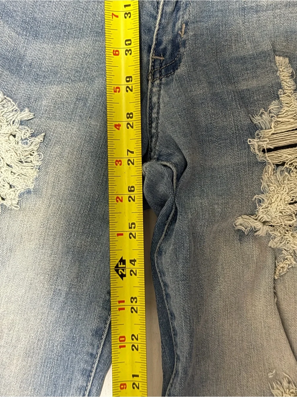 Men's Skinny Distressed Jeans in Light Blue